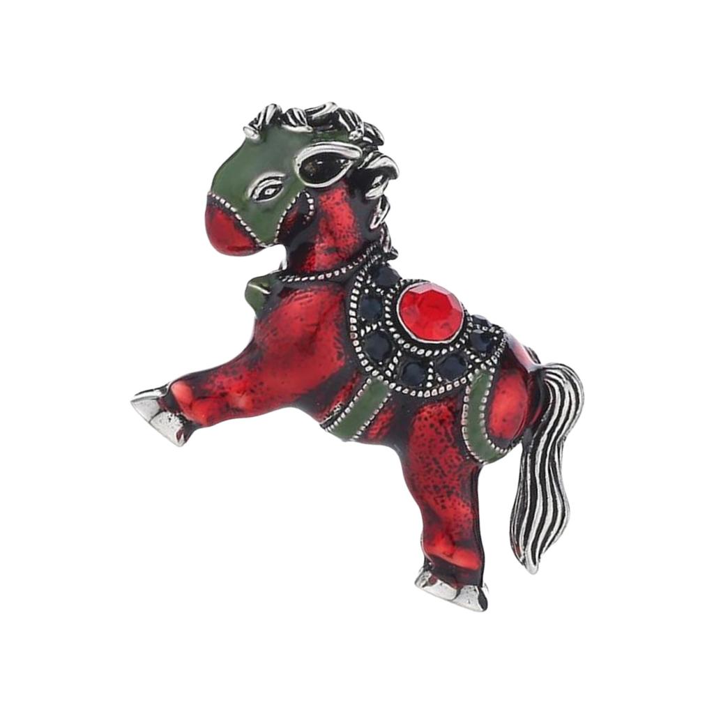 Fashionable Vintage Styles Alloy Horse Brooch Accessory Portable for Women Unisex Designs Casual Pin Special Gifts