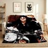 Michael Jackson Motorcycle Flannel Blanket Throw Blanket Soft Warm Sofa Bed Home Decor Unique Christmas Gift