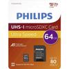 Philips microSDXC-Karte 64 GB Klasse 10 mit SD-Adapter