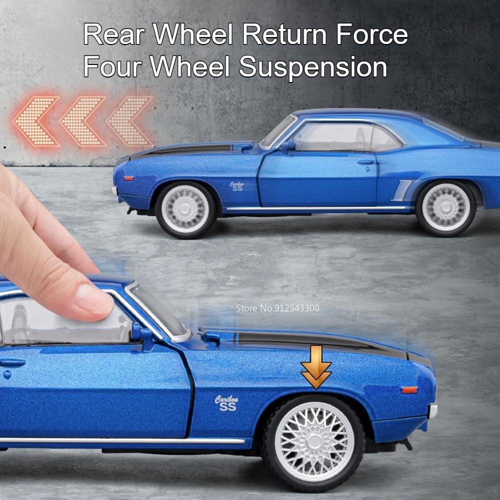 1:32 Scale Camaro SS Model Sports Car Toy Sound Light Doors Opened Alloy Diecast Vehicles Models Toys Home Decoration Presents