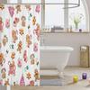 Cute Gingerbread House Christmas Shower Curtain, Waterproof Bathtub Decor for Merry Holiday Bathroom Styling with Festive Theme