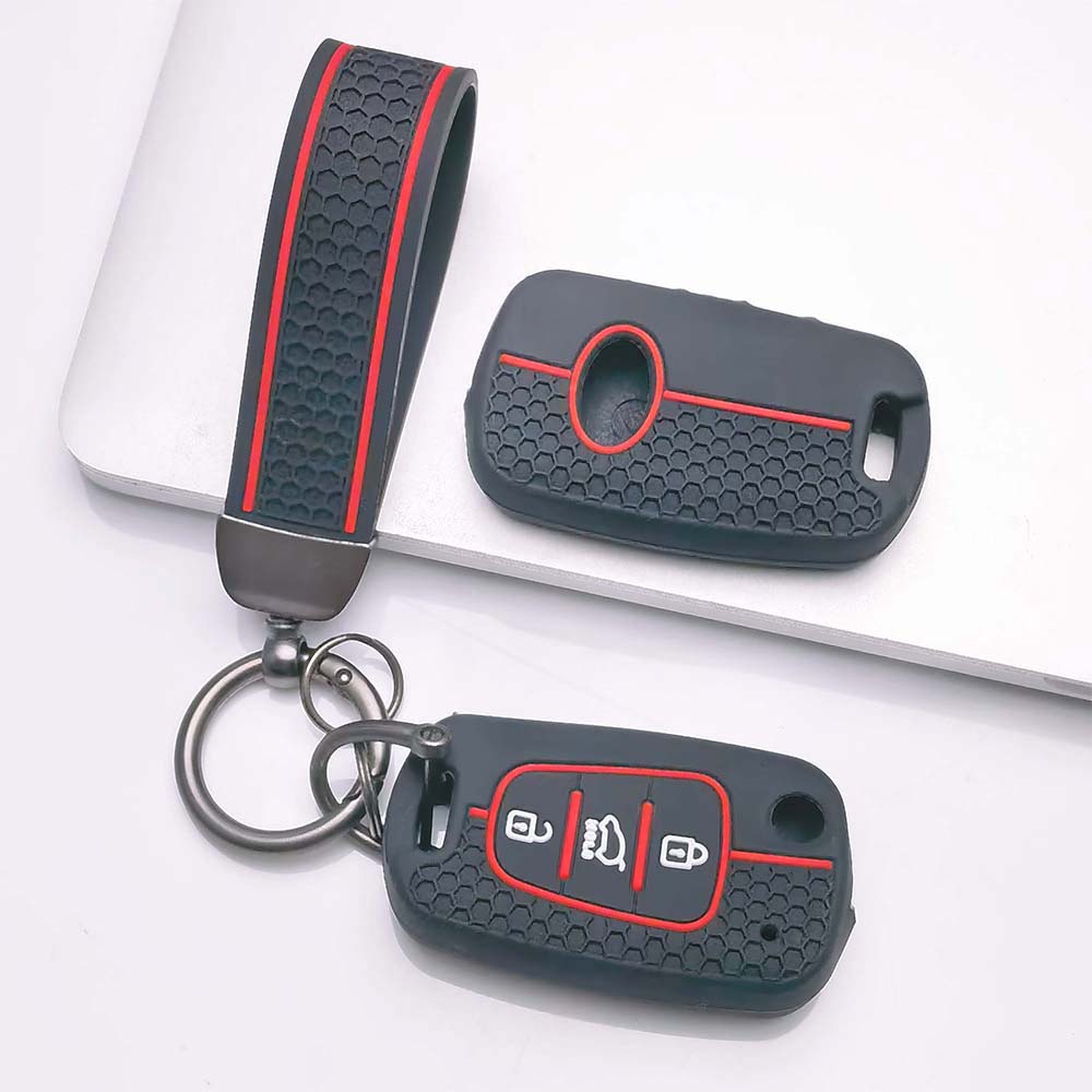 Sleutelhangerhoesje voor Ford Focus Fiesta Mondeo Kuga Transit Ecosport met Sleutelhanger Krasbestendige Bescherming Schokbestendige Bescherming Zachte Griptextuur