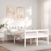 VidaXL Bed Frames with Headboard White Double Solid Wood 3195522