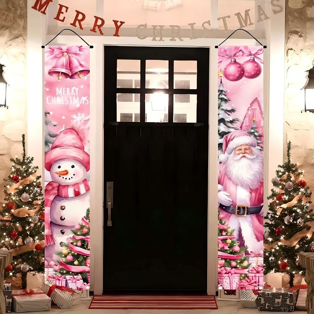 1 pair Rectangular Xmas Hanging Flags Large Size Merry Christmas Banner  Garden