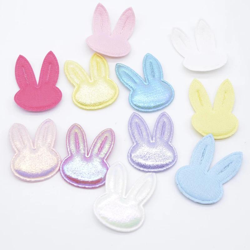 

20 шт. 35*50 мм блестящие кожаные аппликации в виде кролика для одежды принадлежности для шитья шляп нашивки для самостоятельного изготовления головных уборов заколки для волос аксессуары для декора разноцветный