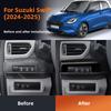 Black Carbon Fiber Style ABS For Suzuki SWIFT 2024 2025 2026 Car Headlight Adjustment Switch Control Button Cover Accessories