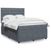 Vidaxl Letto Continentale Con Materasso, Grigio Scuro, 160X200Cm Velluto