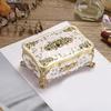 Elegant Floral Engraved Metal Jewelry Organiser with Zinc Alloy Construction and Plush Interior Compartments