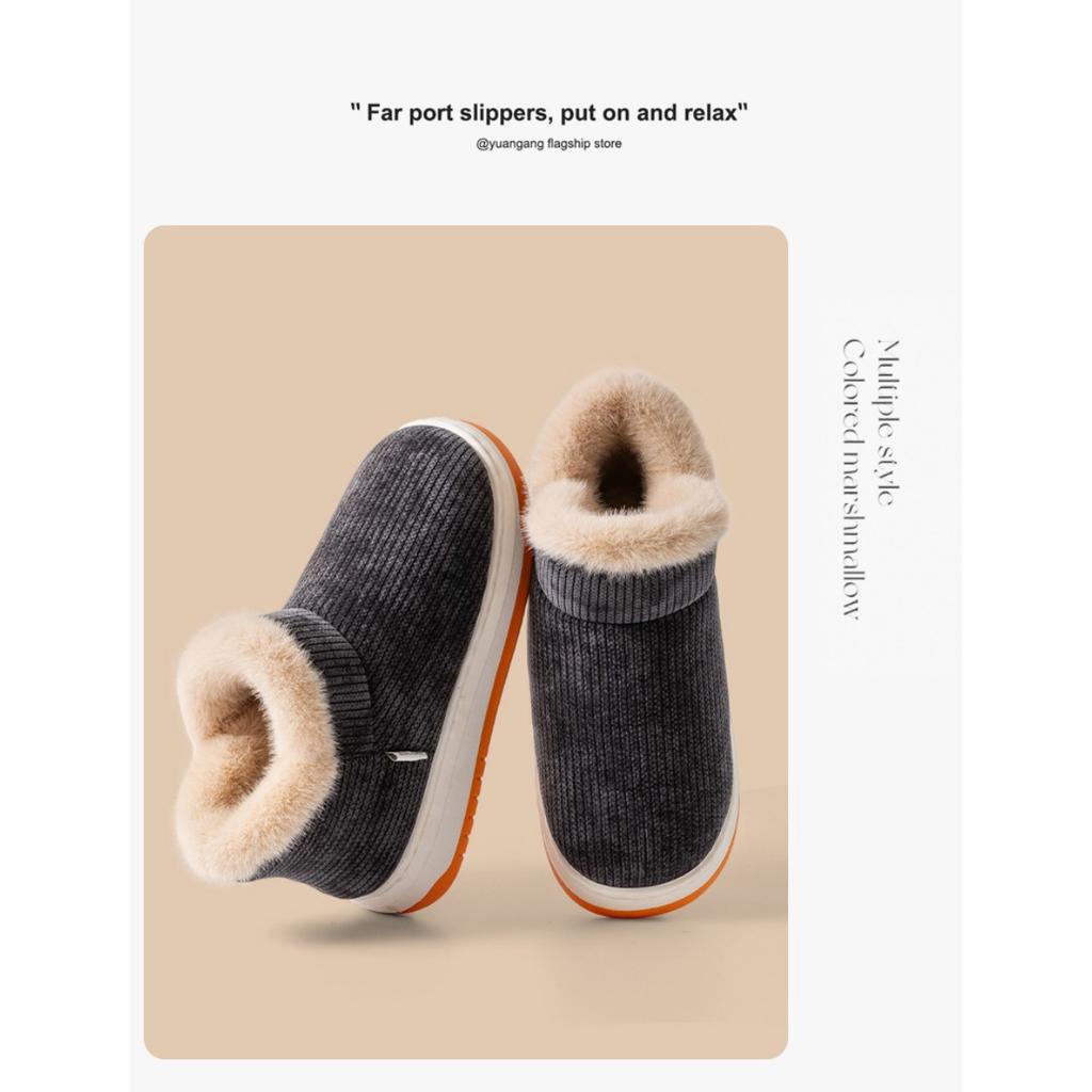 Бавовняні капці, Зимовий каблук-мішок, Товста підошва, Для дому, Предмети домашнього вжитку, Оксамитова ізоляція, Нековзке бавовняне взуття, Осінньо-зимовий одяг для вулиці