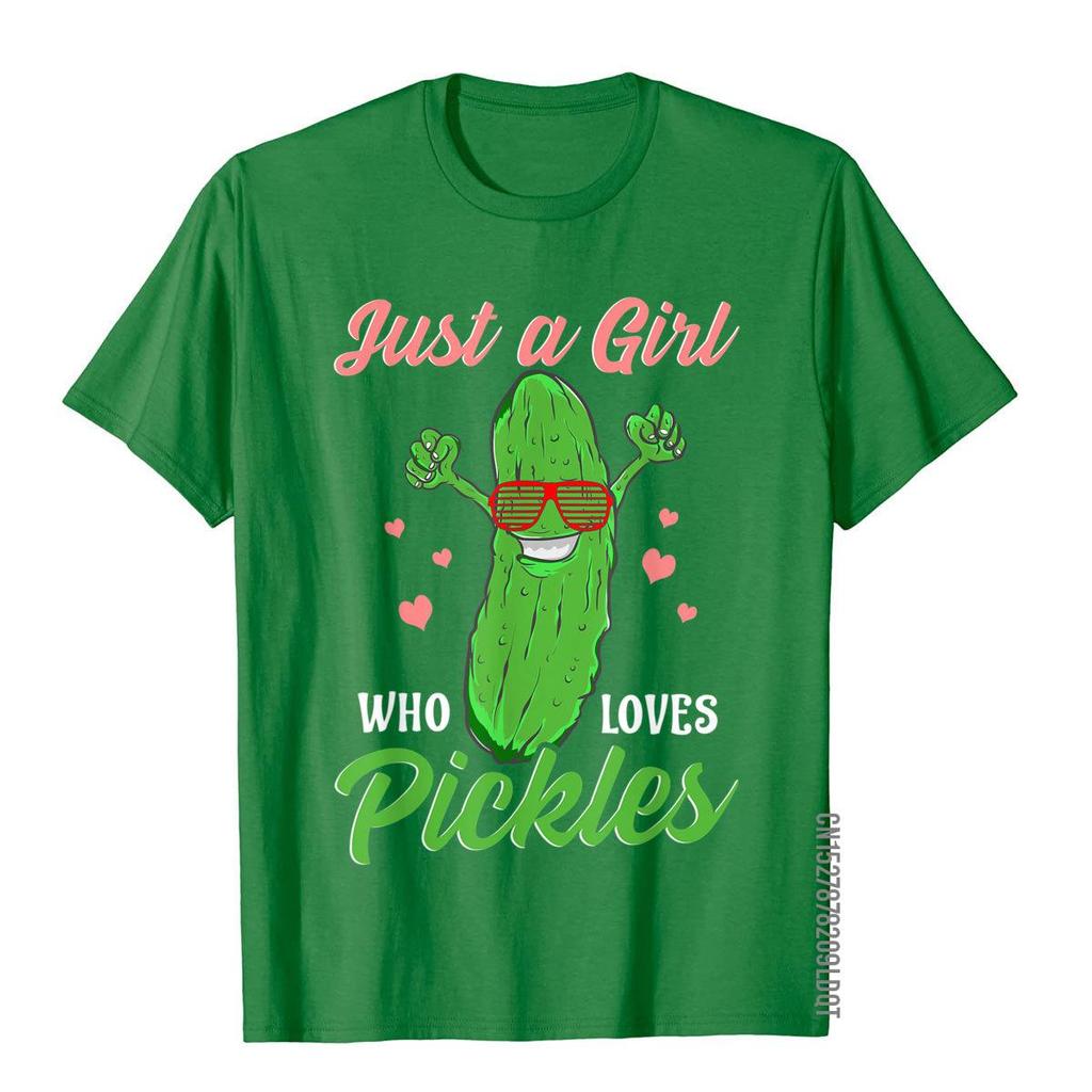 Just A Girl Who Loves Pickles Gift Pickle Food Costume Party TShirt Simple Style Cotton Unisex T Shirt Custom Funny T Shirt
