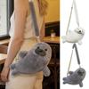 Soft Fluffy Cute Seal Shoulder Bag Lightweight Cartoon Phone Bag Adjustable Straps Fabric Crossbody Bag Women's Accessories