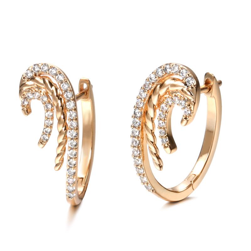 Fashion zircon earrings personalized rose gold angel wings crystal earrings earrings earrings