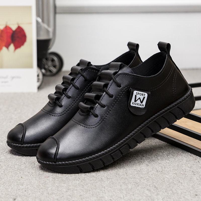 

Весна, осень и зима женская обувь из ПУ кожаная поверхность водонепроницаемая мягкая подошва бархатные туфли Дуду одинарные хлопковые та же повседневная одинарная обувь для среднего возраста 36