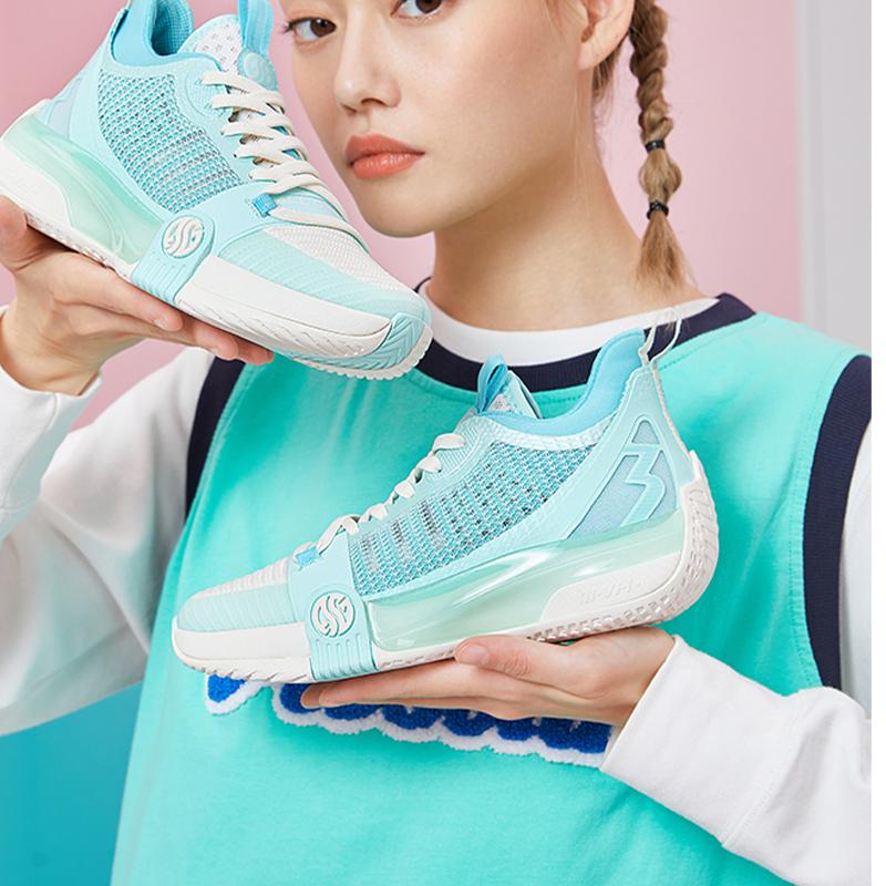 361 Zen 3 Mojito Fashion Trend Mid Top Basketball Shoes Women's Wave Green 582211116-2
