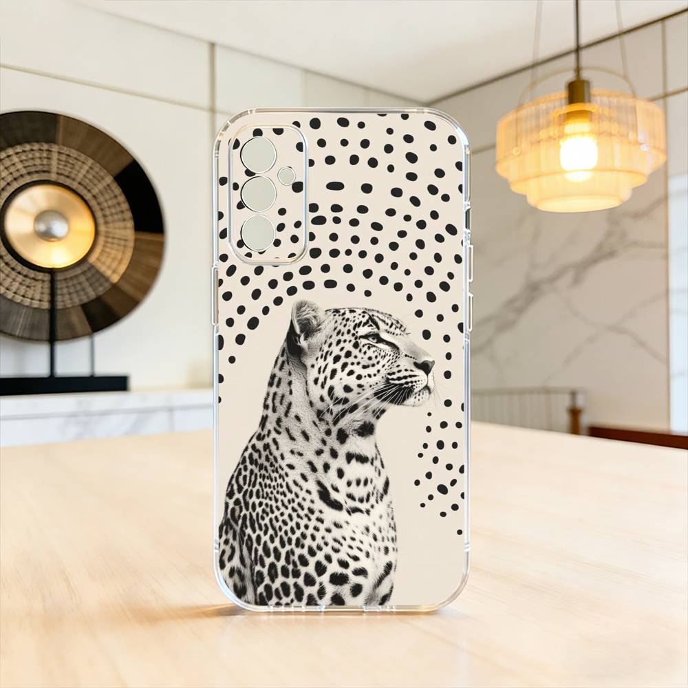 

Artistic Leopard Phone Case For SamsungA10,12,20,21S,30,31,40,50,51,52,70,71 Transparent Cover Samsung a52 a52S