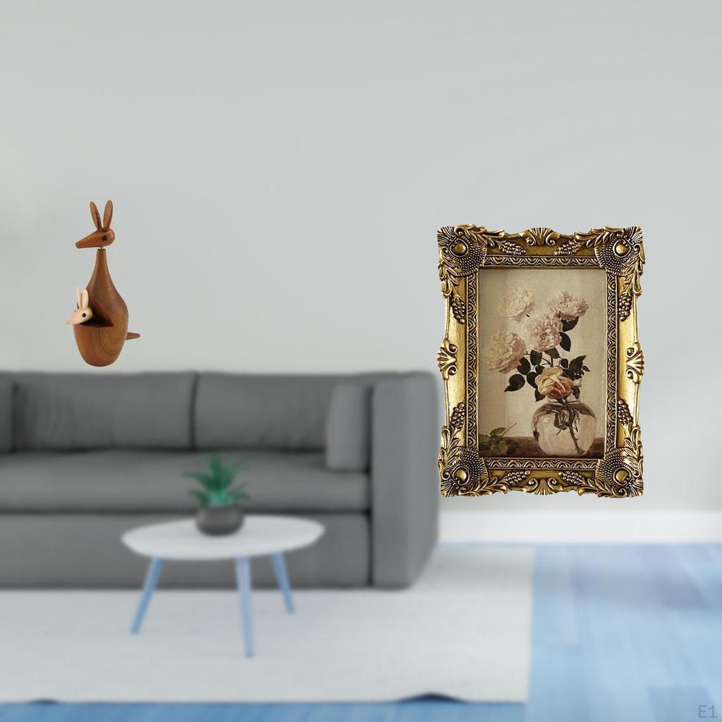 Sculpture And Vintage Resin Photo Frame Set for Bedroom Bookshelf Tabletop Hallway Wedding Party