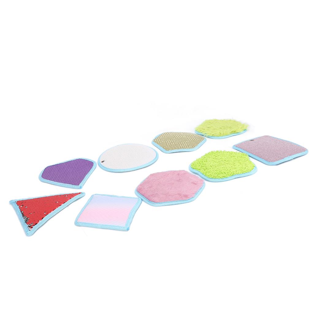 9pcs Sensory Mini Mat Educational Tactile Sensory Toy Textured Activity Game Assorted Sensory Tiles for Autism ADHD