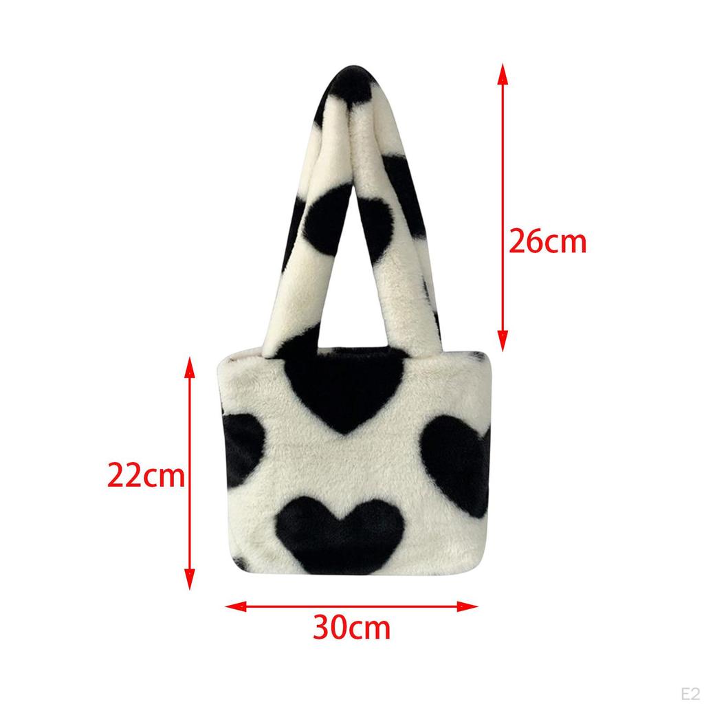 Autumn Winter Plush Tote Shopping Dating Bag Single Shoulder Handbag Underarm Cute Top