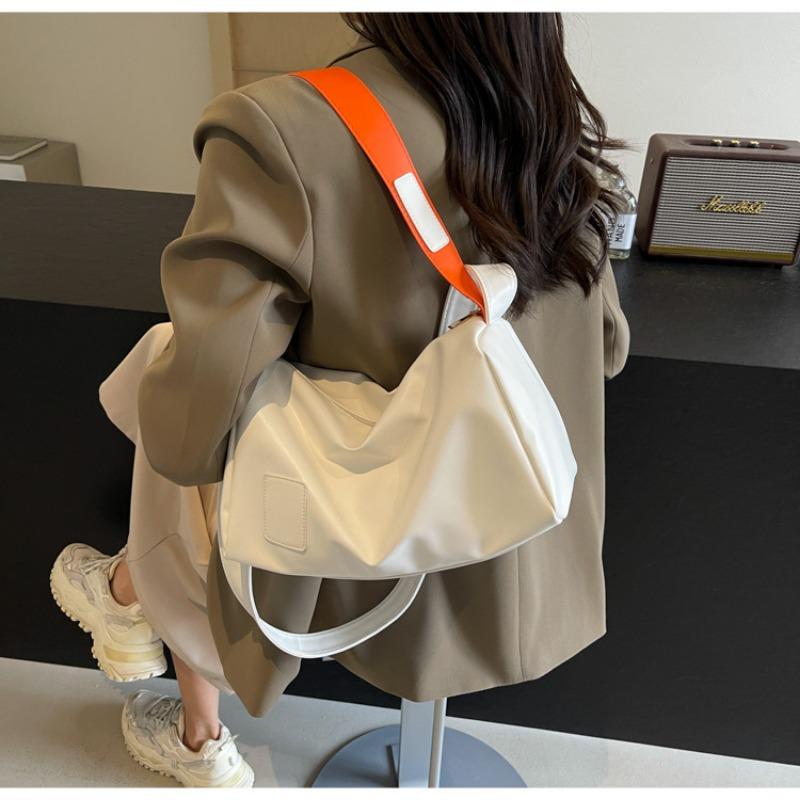 Contrast Color Casual Small Round Pillow Shoulder Bag For Men Women Couple