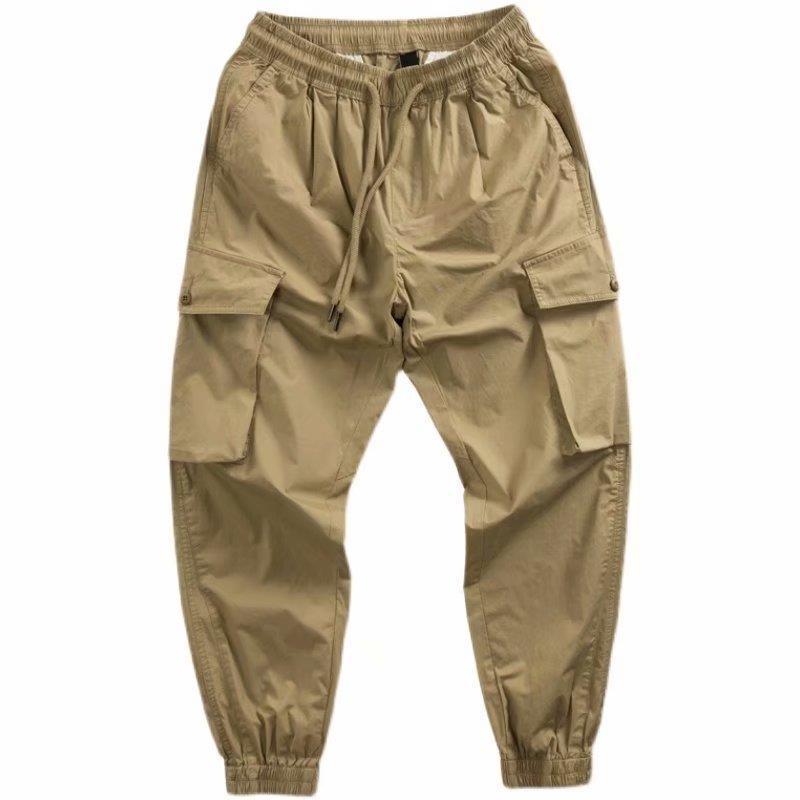 Pantaloni casual la modă pentru bărbați 2023 cu buzunare multiple și manșete - Salopete de lucru cu croială largă