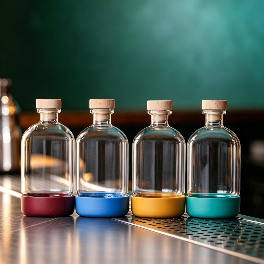 Inmeet Bar Professionelles 2-teiliges Tauchflaschen-Set Mehrzweck-Glasflasche mit Stopfen für Wein Saft Öl Haushaltsgebrauch
