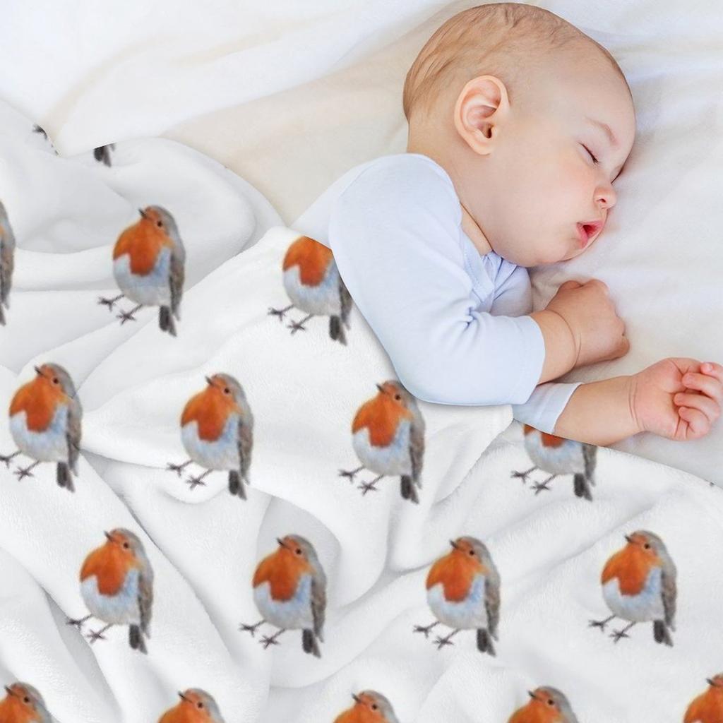 English Robin Bird Throw Blanket Decorative Throw Christmas Gifts Warm for Winter Blankets For Bed Blankets