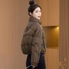 Warme und stilvolle kurze Daunenbaumwolljacke mit Brotmantel und Verdickungsdesign für den Winter