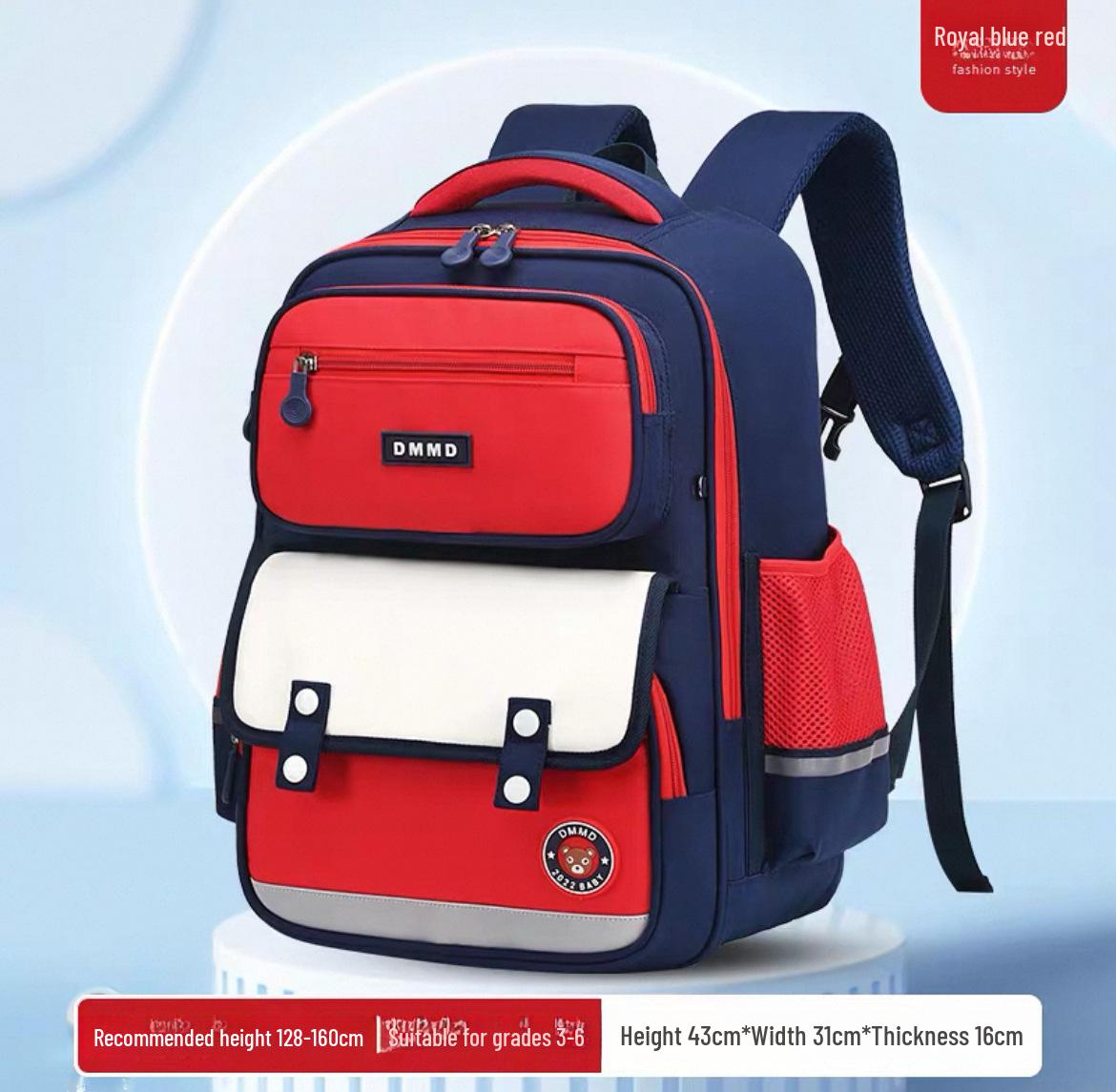 

2024 Легкий багатошаровий дихаючий рюкзак для учнів 1-6 класів початкової школи Large (Grades 4~6)