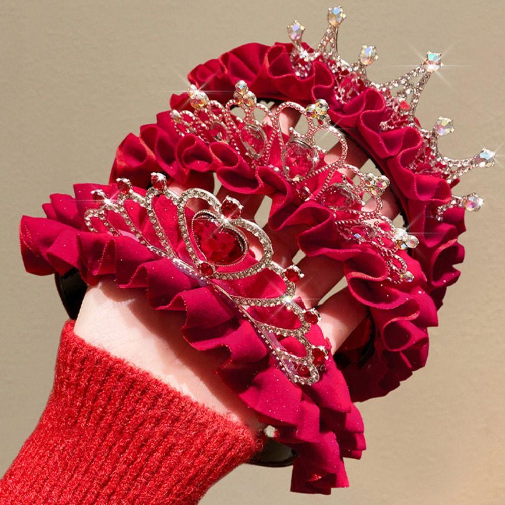 Hair Hoop New Year Headband Rhinestone Celebration Hairband Simple Princess Crown  Girl