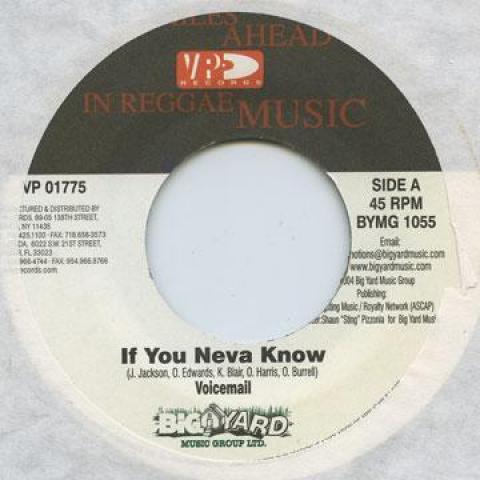 

7-дюймовая пластинка ГОЛОСОВАЯ ПОЧТА - If You Neva Know BYMG1055 VP 2004 США Регги, Ска и Даб