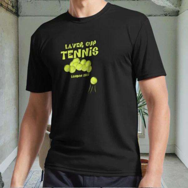 New Laver cup tennis 2022 Active Logo Men s Black T shirt Funny Size S to 5XL XL
