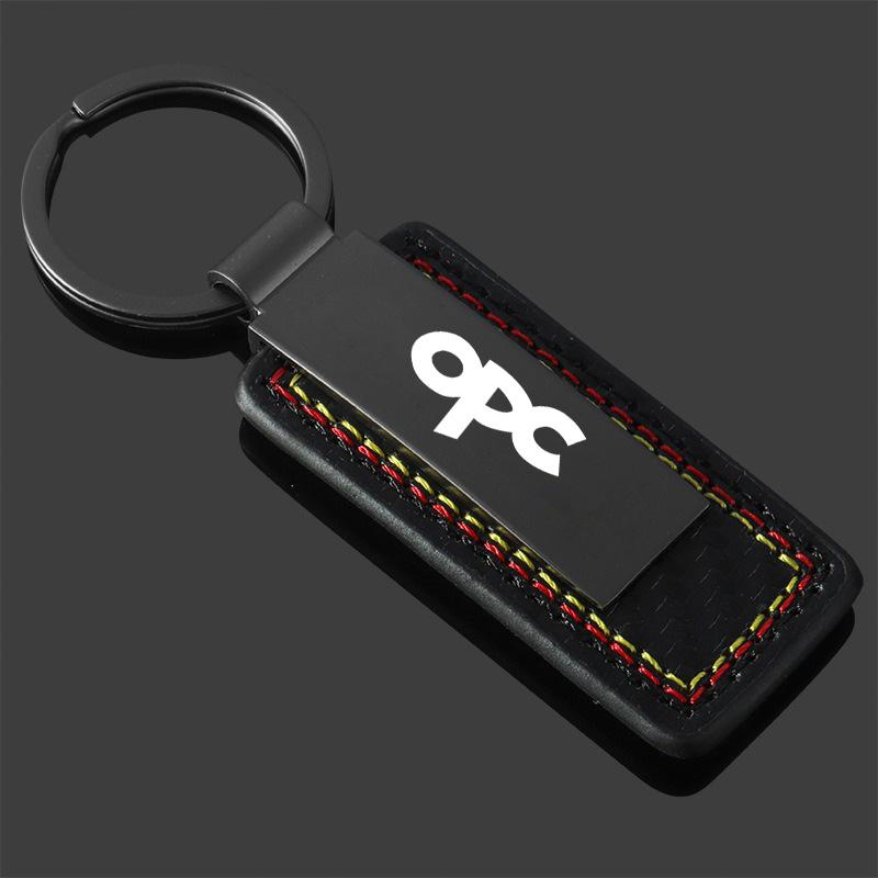 Ręcznie szyty Brelok do kluczy z emblematem samochodowym z włókna węglowego do Opel OPC OPCLine Astra H G Insignia Mokka Zafira Corsa Akcesoria do stylizacji