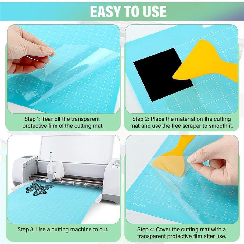 Aug. 3PCS Cutting Mats Reusable Cut Mat For Crafts With Scraper,Variety Adhesive Cutting Mats For Cri-Cut