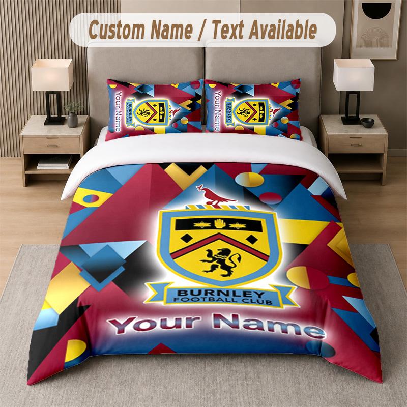 Burnley Football Design Bedding Set Custom Text 1 Duvet Cover & 2 Pillow Cases