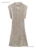 European Style 2026 Women's Sequined Evening Gown - Elegant, Padded Shoulders, Slim Fit, Sexy Beaded Design.