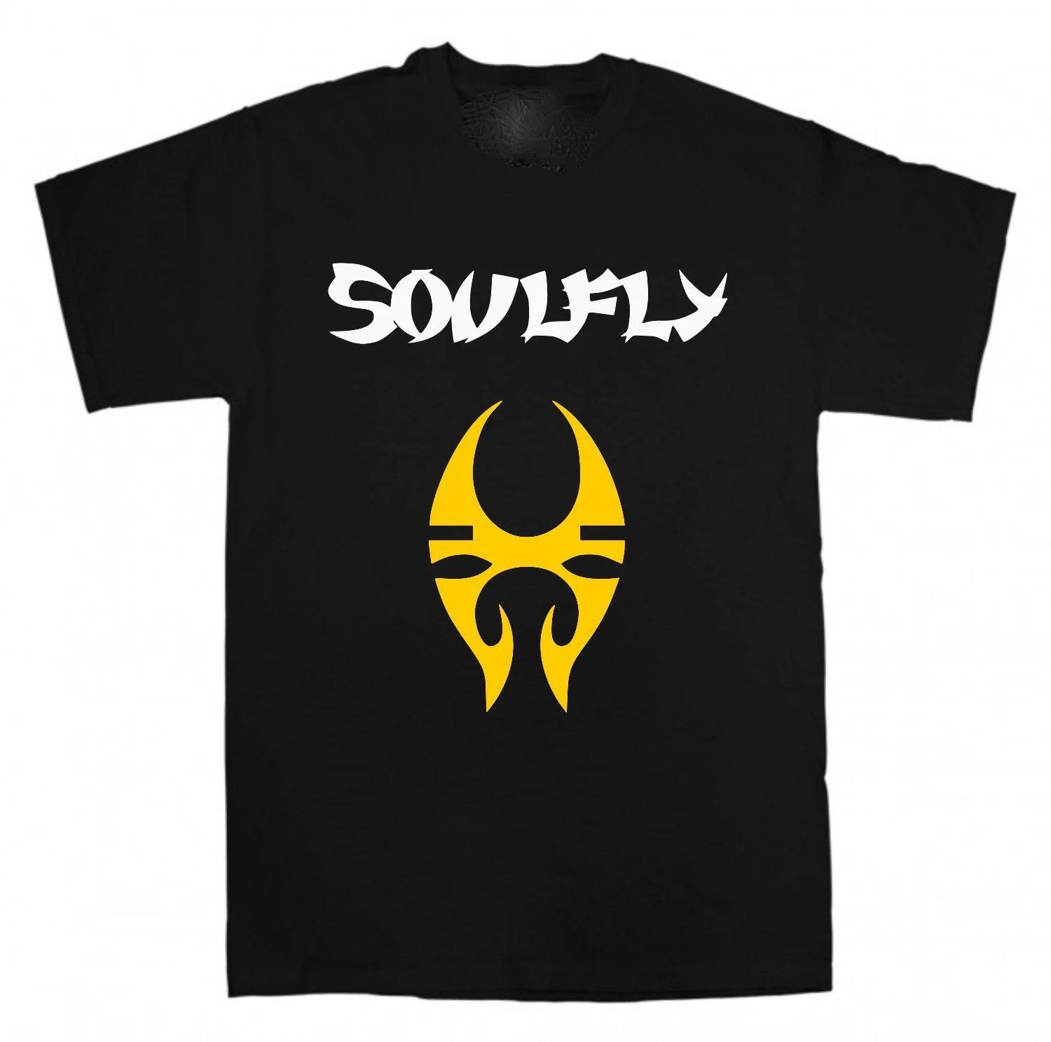 Vintage Soulfly Band Musikliebhaber Baumwolle Schwarz Alle Größen Unisex Shirt US203 L yellow