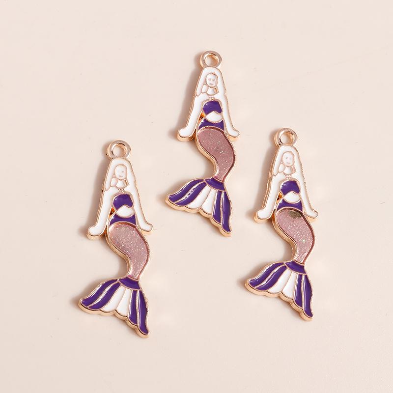 10pcs Cute Marine Life Charms for Jewelry Making Enamel Starfish Shell Mermaid Charms Pendants for DIY Necklaces Earrings Gifts