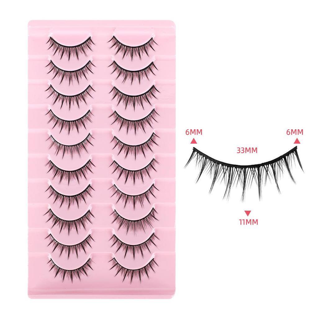 Five-Pair Set of Thick, Curly, 3D Fox-Eye Cat-Eye False Eyelashes
