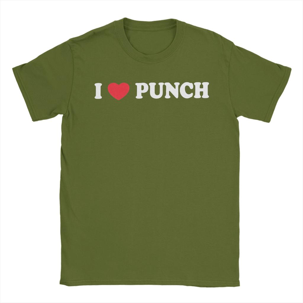 Unisex I Love Punch Monkey T Shirts Pure Cotton Clothing Humorous Short Sleeve Crew Neck Tee Shirt New Arrival TShirt