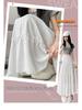 Korean Style Puffy White A-Line Skirt for Women - High Waist, Mid-Length, Spring/Summer 2025