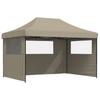 Vidaxl Pop-Up Party Tent with 3 Walls, Taupe Color