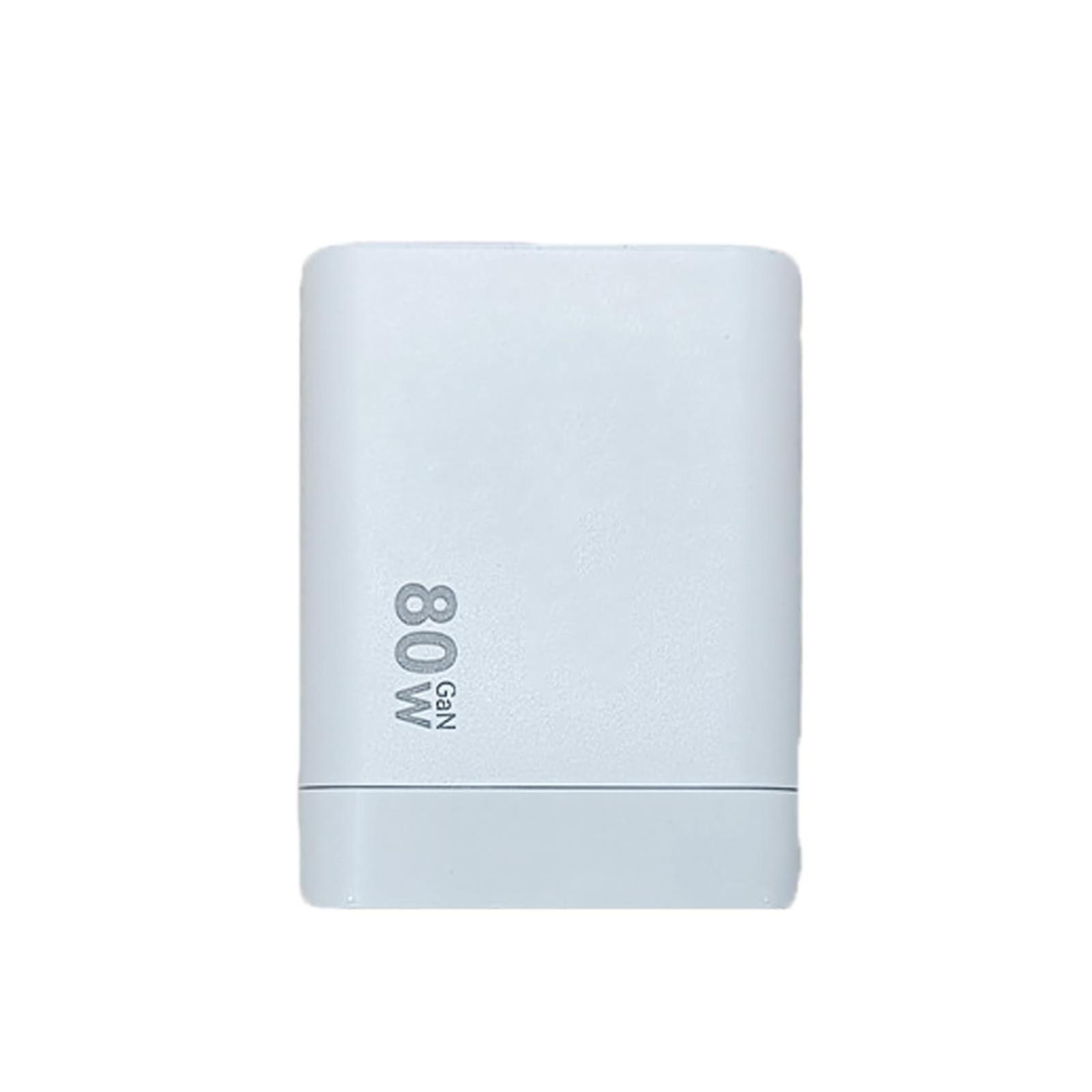 

Зарядное устройство, Расширяемый модуль быстрой зарядки 80 Вт макс. с кабелем Type-C и 2 портами USB, Выдвижная вилка для зарядки телефона от сети One Size белый