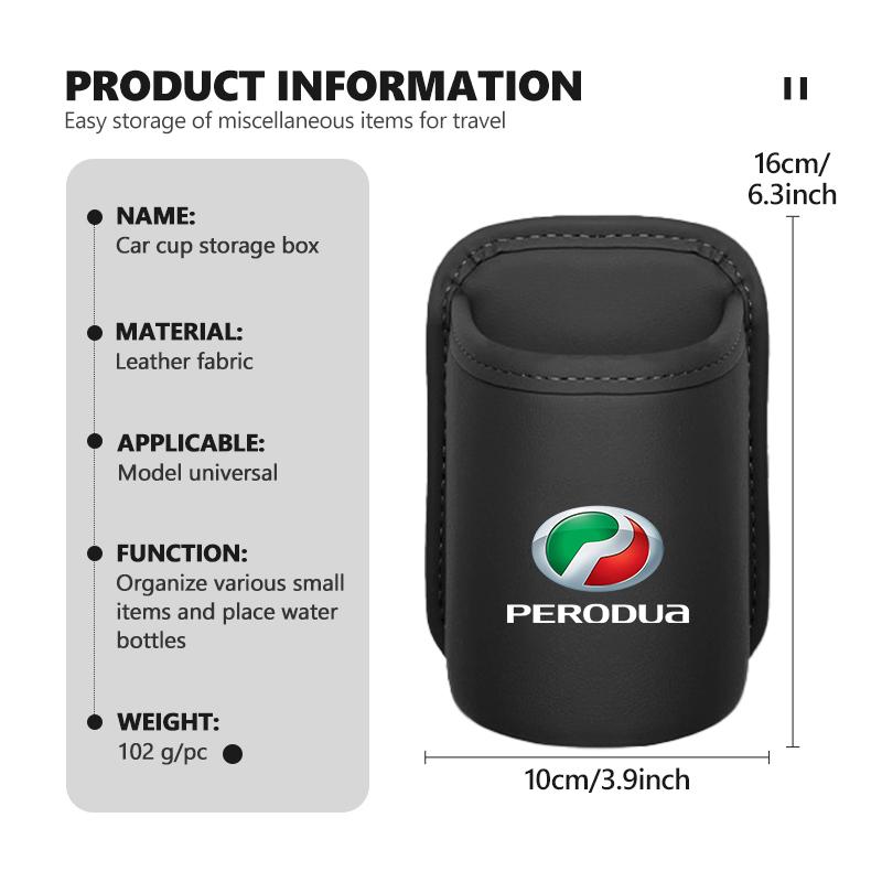 Leather Car Cup Holder Hang Drink Storage Box Accessorie For Perodua Ativa Myvi Bezza Alza Axia Viva Aruz Myvi Gen2 Gen3