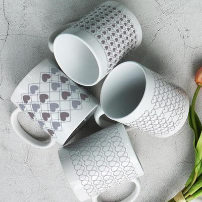 Cr230-design Mug 4p-modern Heart Pattern