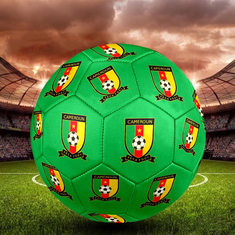 Cameroonian Football Federation Indoor Soccer Ball Size 5 Colorful All Ages Machine Stitched PVC Competition Ready Durable High-Bounce