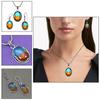 Tourmaline Set Gemstone Gift Wedding Party Bi-Color Pendant,Earring,Ring