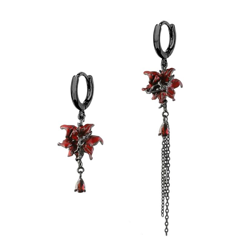 Mandala Çiçeği Püsküllü Kolye Küpe Yüzük Bilezik Punk Goth Kolye Y2K Tatlı Havalı Tarz Baharatlı Kız Takı Hediyesi