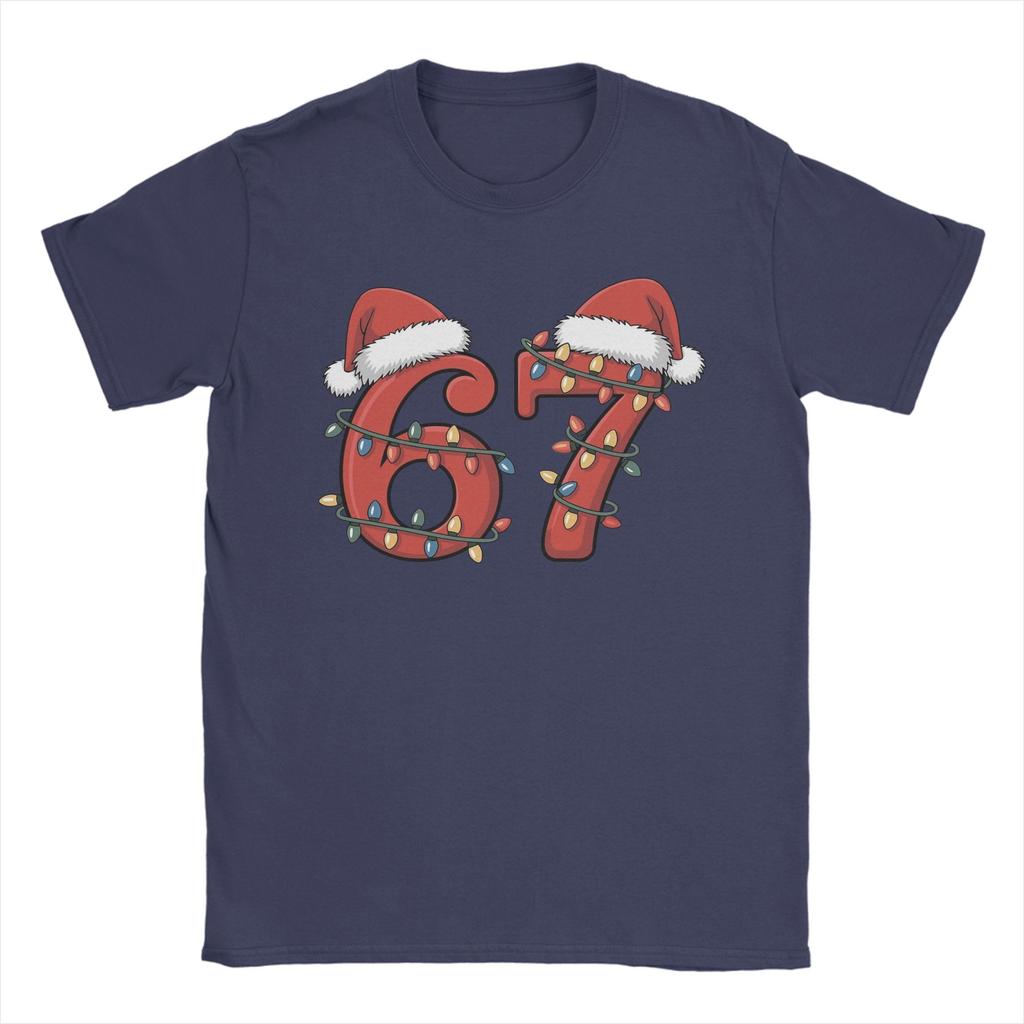 Christmas Number 67 Xmas Men's T Shirts Novelty Tee Shirt Short Sleeve Crew Neck T-Shirt Cotton 6XL Tops