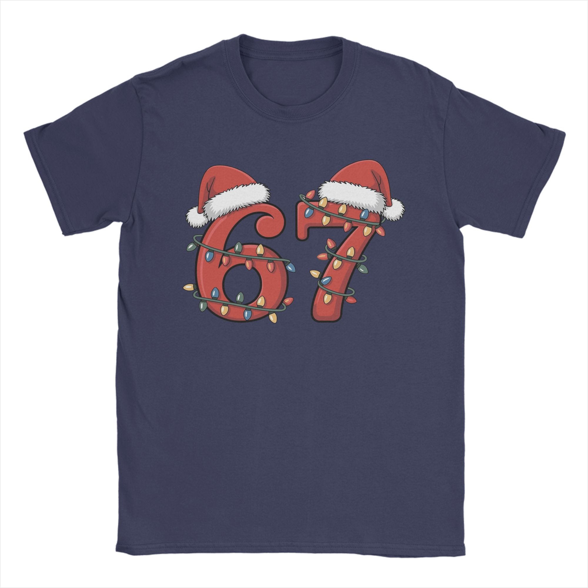 

Christmas Number 67 Xmas Men s T Shirts Novelty Tee Shirt Short Sleeve Crew Neck T-Shirt Cotton 6XL Tops XL