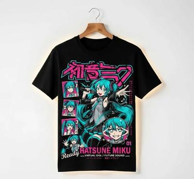 Hatsune Miku Anime T-Shirt Vocaloid Idol Grafik-T-Shirt Unisex Otaku Geschenk